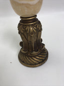 Pillar Candleholder Alabaster & Ornate Gold Gilt