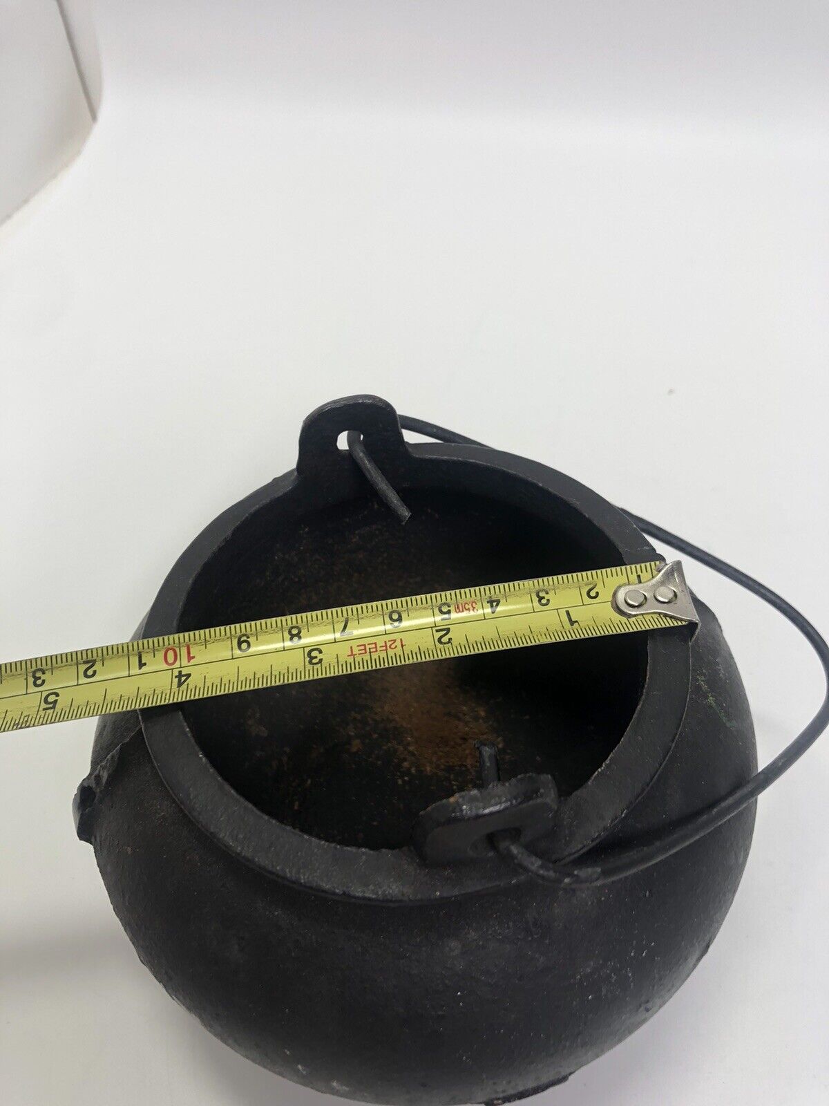 ANTIQUE HAND HAMMERED COPPER KETTLE APPLE BUTTER POT CAULDRON IRON HANDLE HEAVY