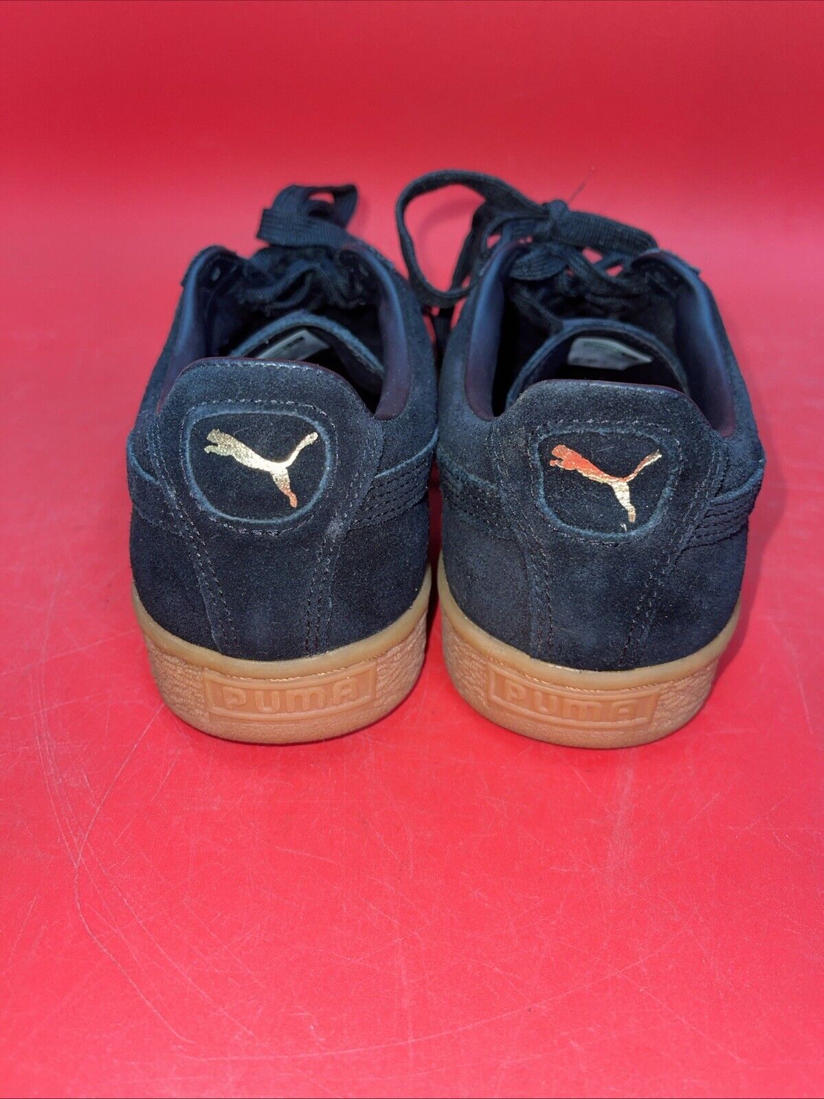 Puma Shoes Mens 7 Suede Winter Gum Black-Team Gold   360987 01