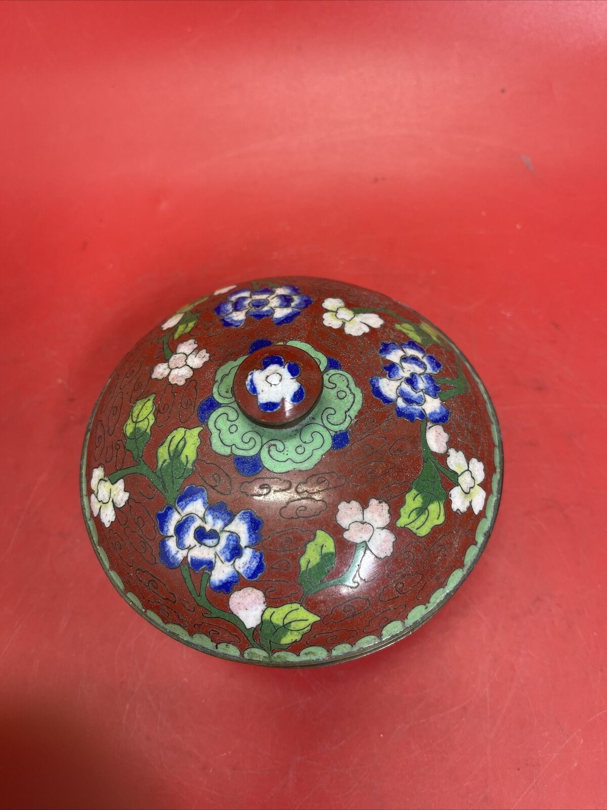 Antique Chinese pot/bowl with tin lid