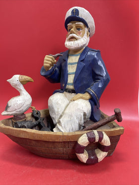 Vintage Fishing boat, sailing captain, 17 inches, ocean decor