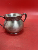 Vintage Sugar Bowl Pairpoint MFG CO Quadruple Plate Floral pattern silverplate