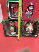 Vintage  Merry Christmas Ornament Teddy & Santa Lot 4