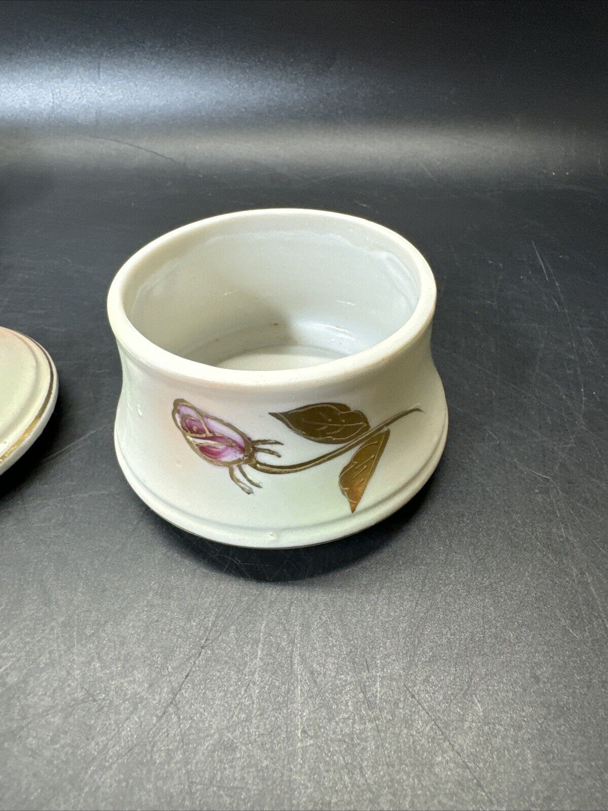 Vintage Ceramic Porcelain Trinket Dish with Lid/ Lot Of 4