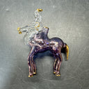 Vintage Hand Blown Glass Horse Perfume Bottles/ Lot Of 3