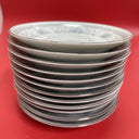 American Limoges Salem Heritage Col. Bridal Bouquet Saucers Platinum Rim Set12