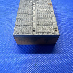 Vintage Letterpress Block / Cut 1963 Calendar