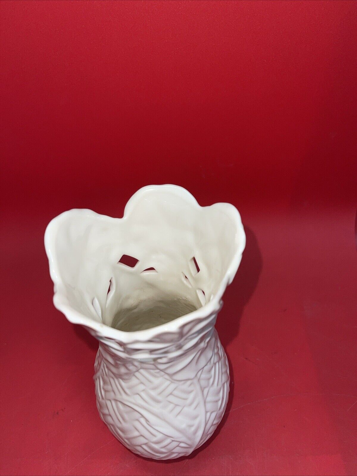 Lenox Basket Of Flowers Collection Vase Pansy 9” Ivory Porcelain