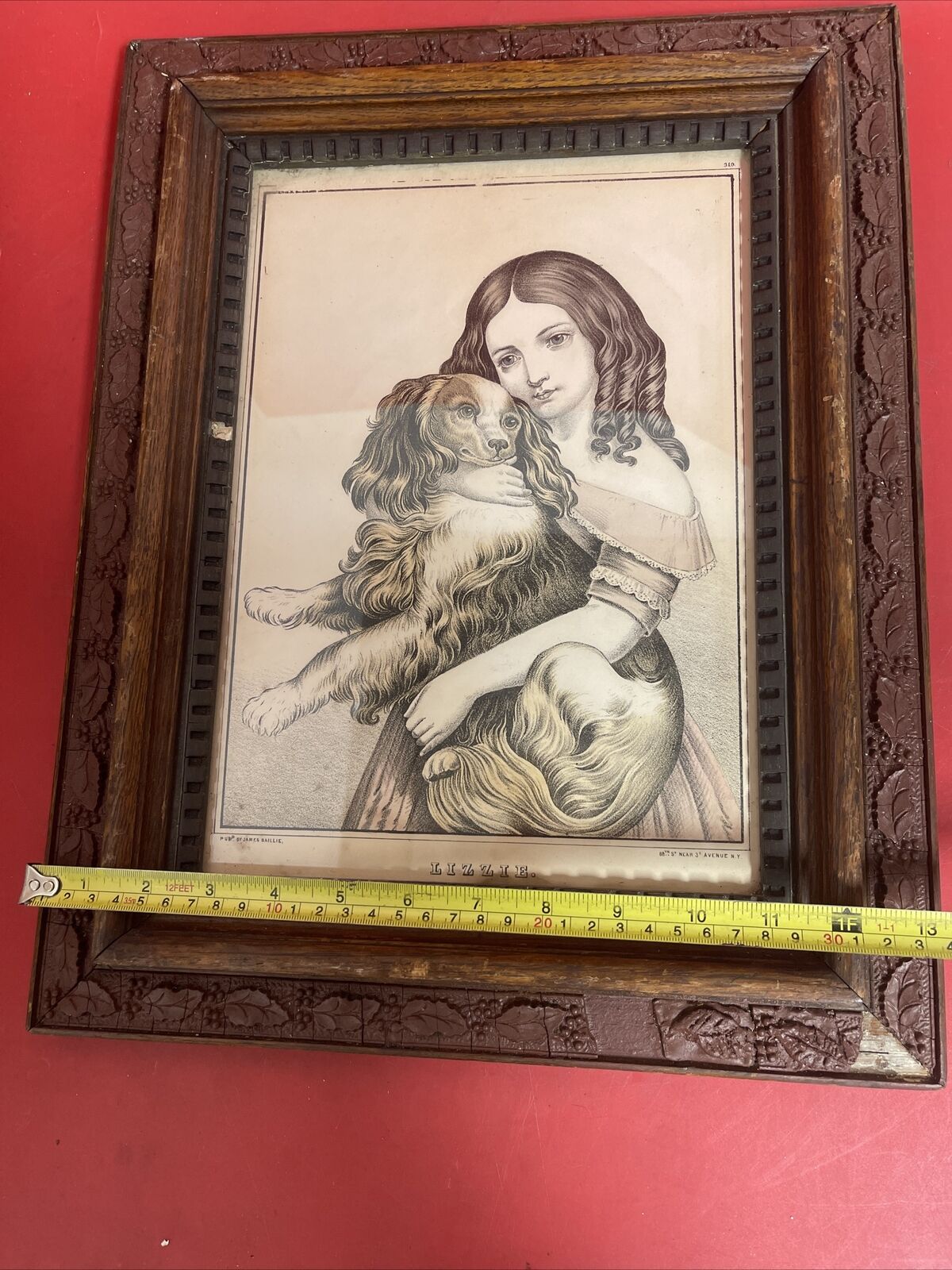 Antique Lithographed and published by James S. Baillie.Lizzie 1888