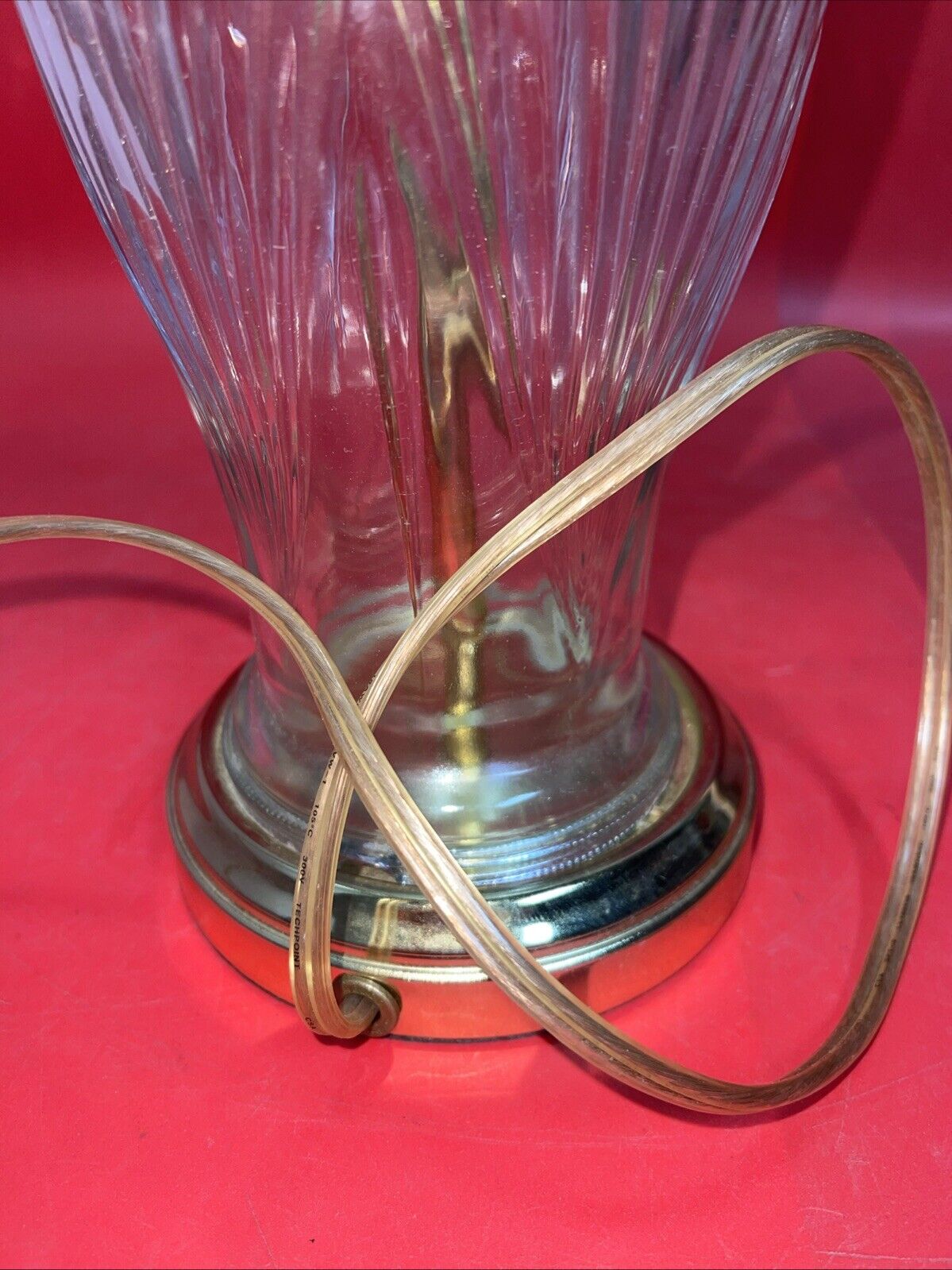 Vintage Lamp Excelsior Lead Crystal Brass Art Deco 16 Inches Bulb Included