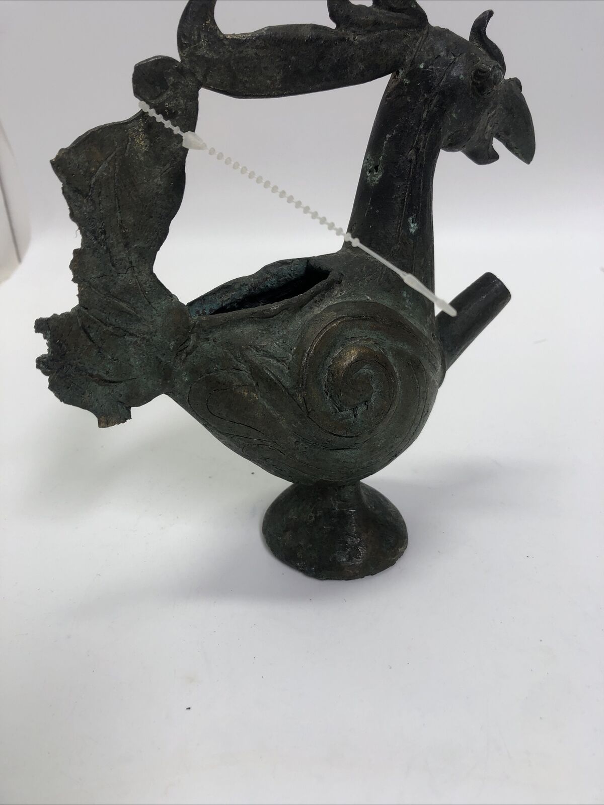 Ancient China Bronze Ware Dynasty Phoenix Bird Zun Wine Vessel Tea Pot