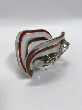 MURANO GLASS GEODE FREEFORM SMOKE AND CLEAR BOWl