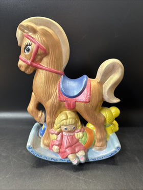 Vintage Pony Teddy Bear Children's Decorative Ornament, 10” Tall