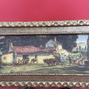 Framed Artini Engraving Hand Etched Painting 17x9.5" Spanish Bodega Old Town