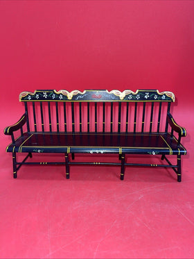 Vintage Pennsylvania Dutch Hand Painted Bench for Doll Or Dollhouse Bench