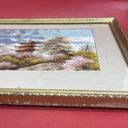 Vintage Silk Embroidered picture Japanese Landscape frame