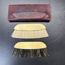 Antique Travelers Clothes Brushes In The Case, Made In Germany/Set Of 2