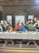 Vintage Paint by Numbers Jesus Last Supper Mid Century PBN Framed 34”x 17”