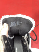 Time And Tru Womens Size 11 Boots Memory Foam Black With White Faux Shearling.