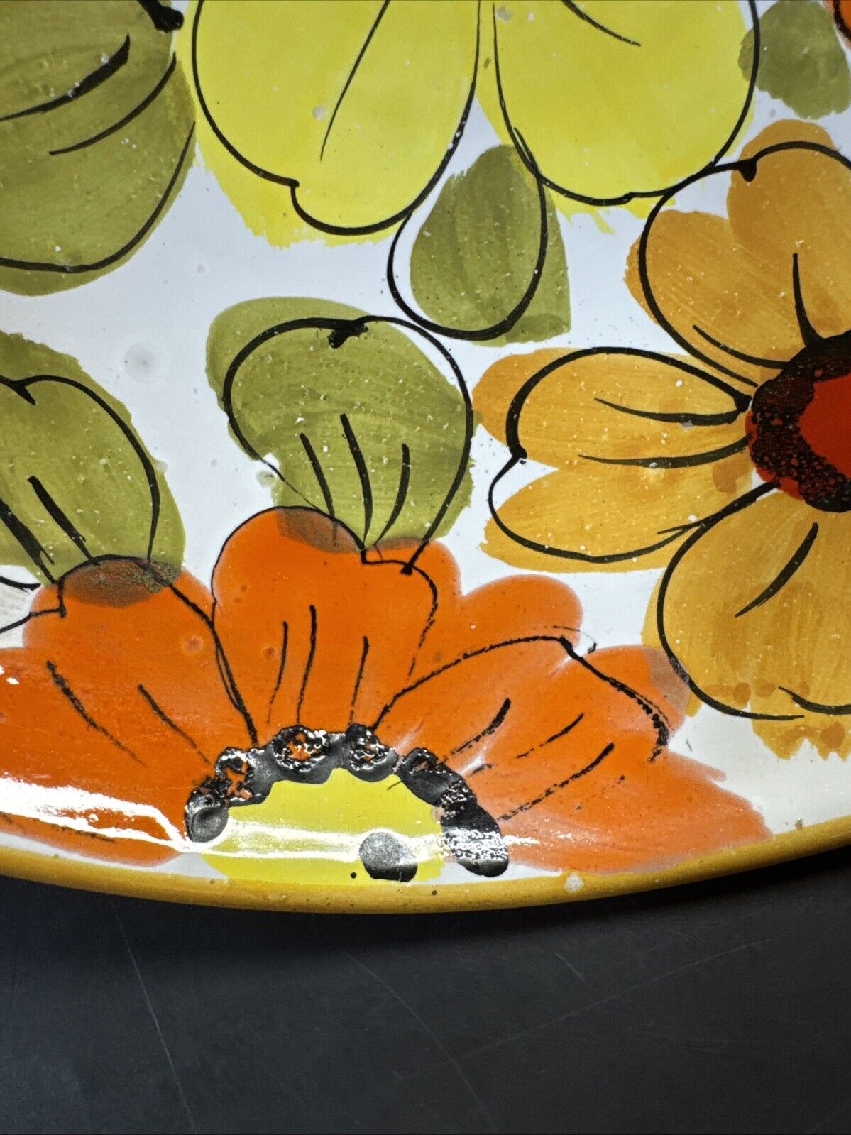 Vintage Floral Serving Bowl 10’/ Italy