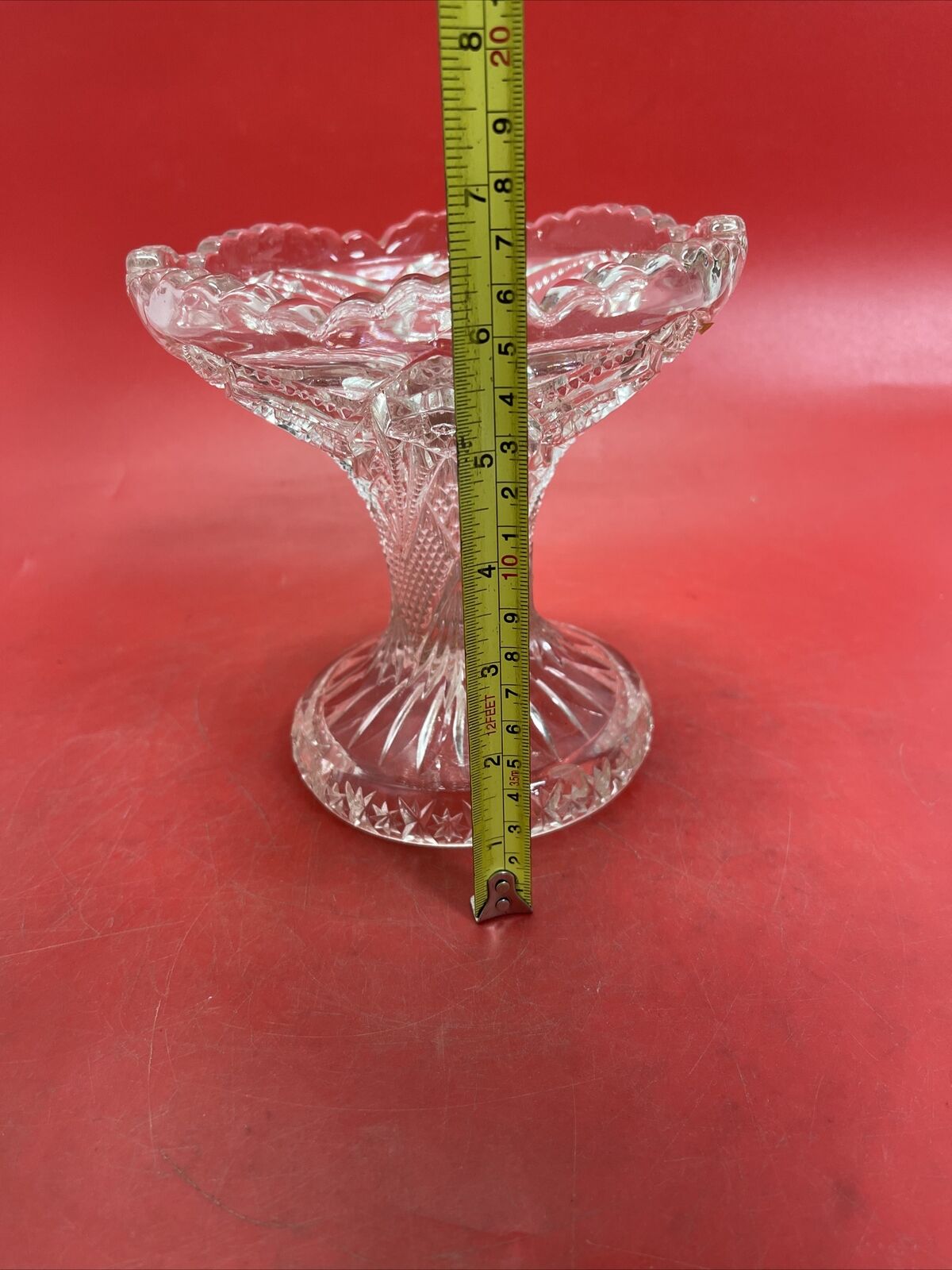 Pedestal Crystal Center Table Vase / Fruit Bowl