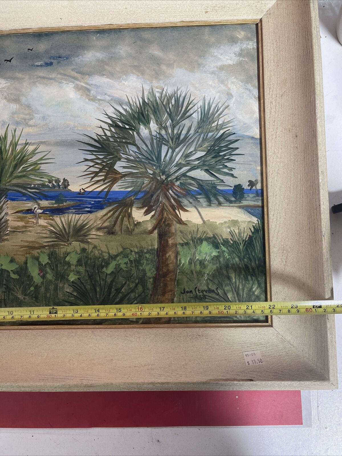 STEVENS ORIGINAL OIL ON CANVAS  PAINTING North Singer Islaad Florida 1953