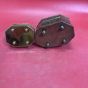 2 Vtg Brass Cricket Incense Hinged Latch Trinket Boxes India Octagon & Rectangle