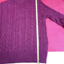 Polo Ralph Lauren Sweater Mens M  Maroon Cable Knit Cotton Quarter Zip Pullover