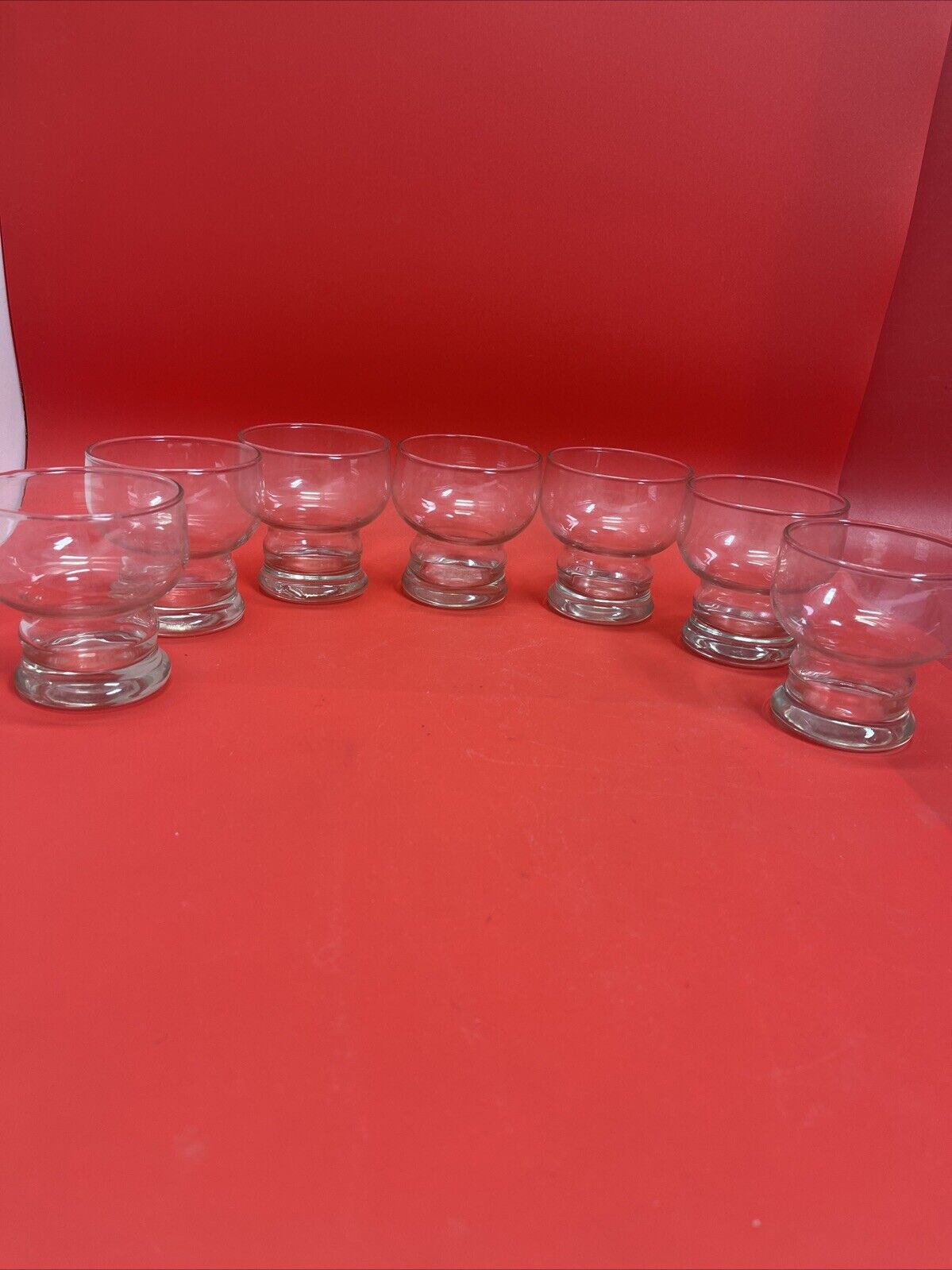 Vintage Clear Low Ball Old Fashion Rock Glasses~6oz. Set 7