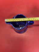 Blue and White Stoneware Sponge ware Milk Pitcher & Sugar in Cobalt Blue