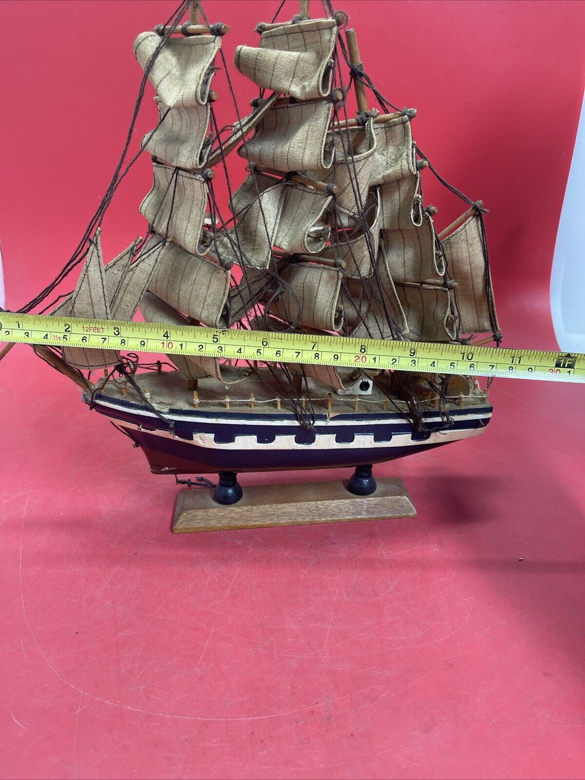 Wooden Ship Model With Anchor