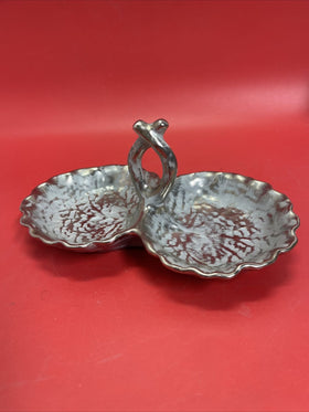 Stangl Vintage Hand Painted Silver Candy Dish 1800-D