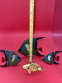 Vintage hand painted wood carved tropical fish Lot 4