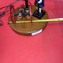 Revolutionary War Cast Iron Model Cannon & Soldier Table Lamp Wooden Base 23"