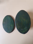 Vintage Leather Over Wood Oval Box 5.25"×3.5"