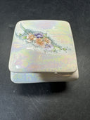 Vintage  Ceramic Flower Design Jewelry Trinket Box/Made in Taiwan, Lot Of 2