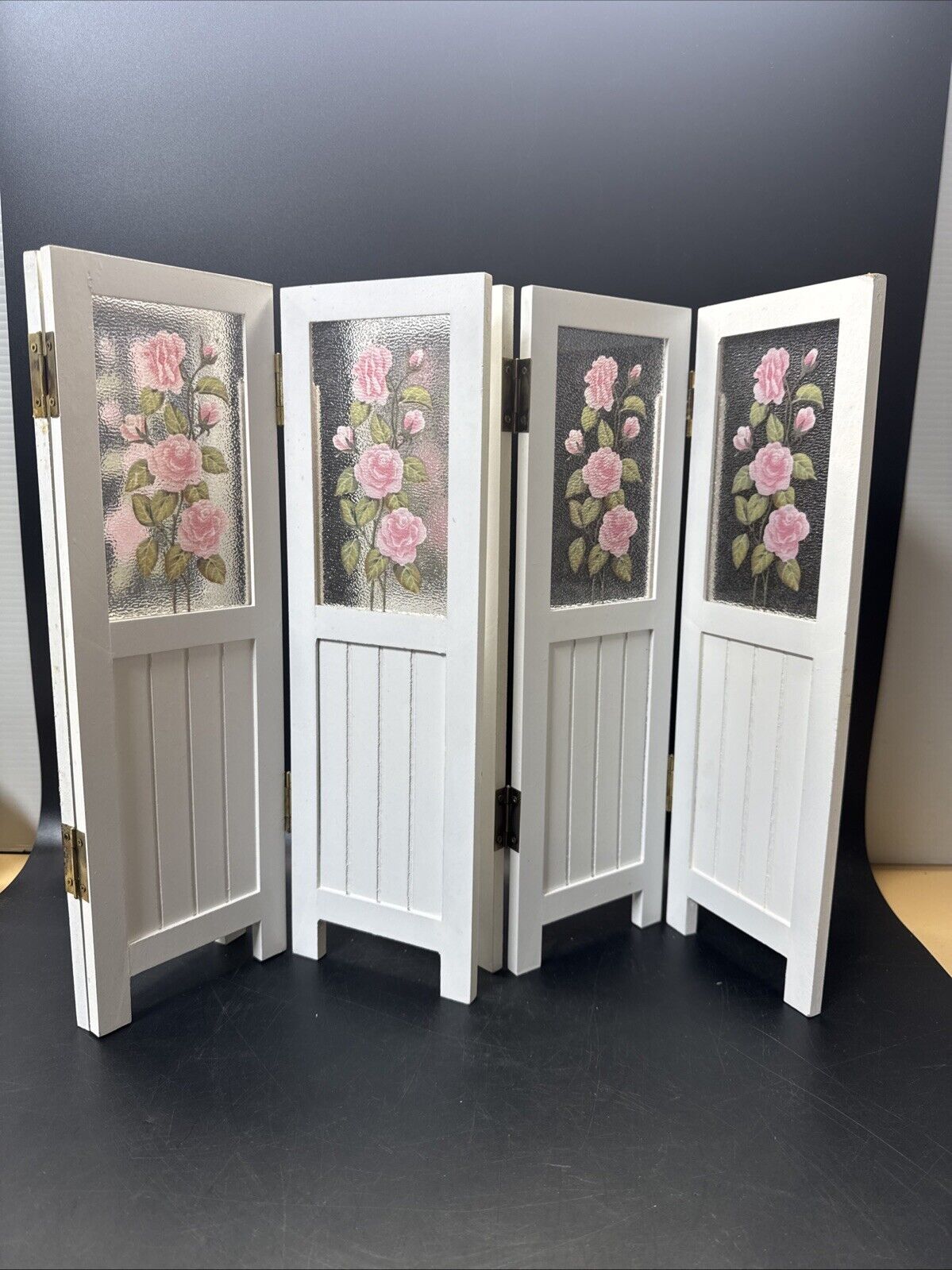 Collections Mini Decor Room Divider White Frosted Floral Dollhouse Set2 Displays