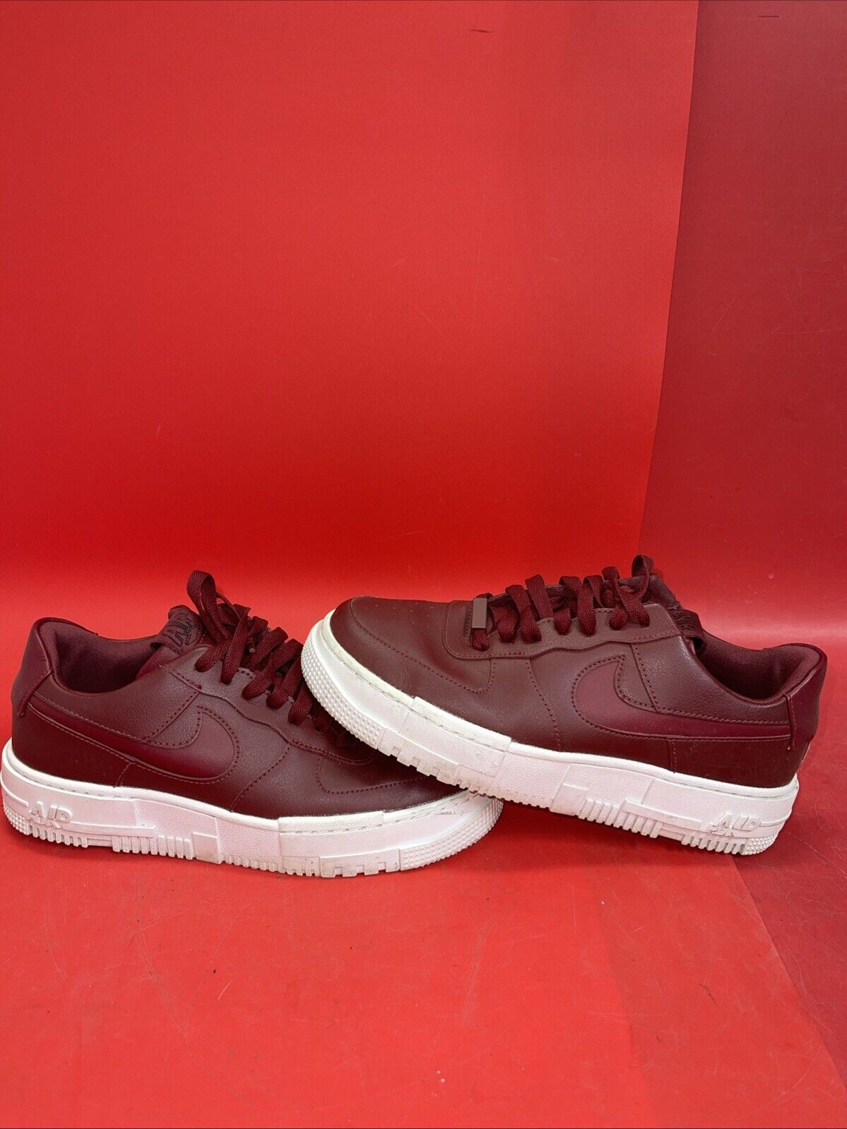Nike Air Force 1 Low Pixel Red Leather CK6649-600 Women's Size 9
