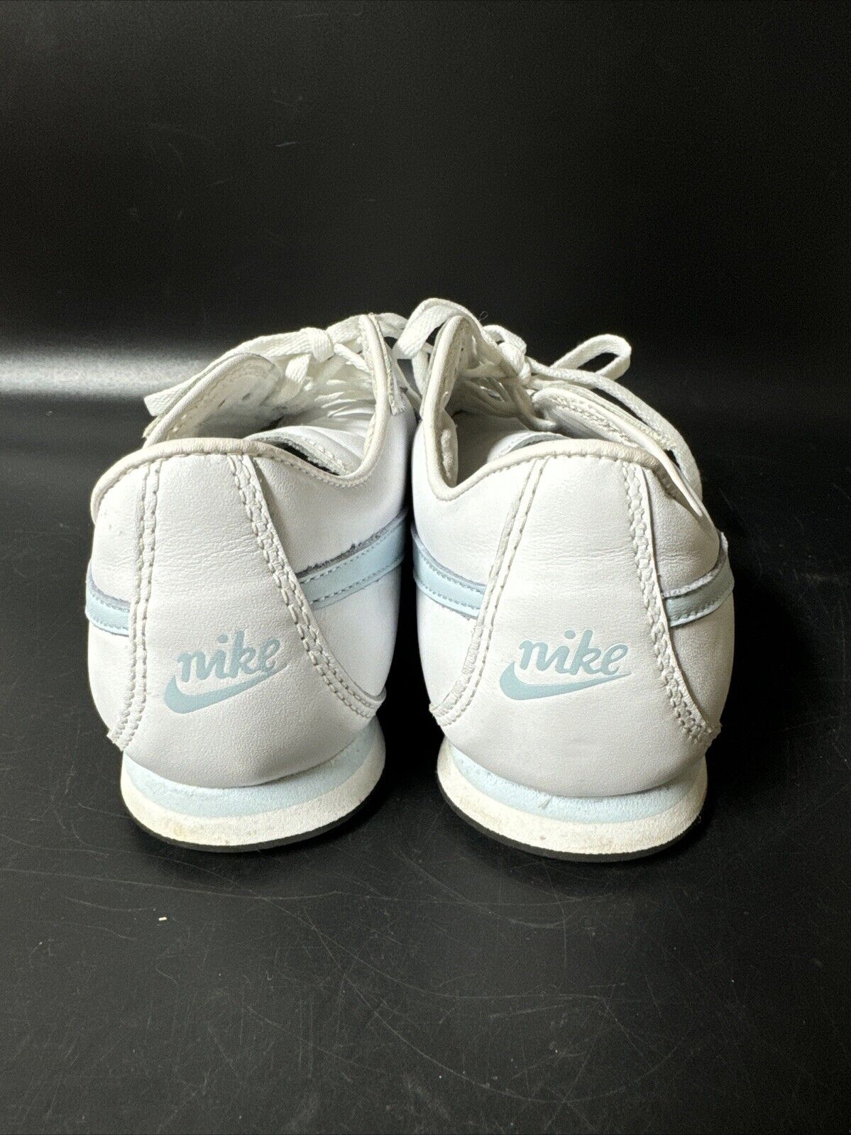 Vintage Nike Classic PA Golf White Blue Leather Womens Trainers Size 8.5