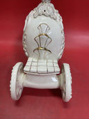Beautiful porcelain carriage with horses, Cinderella and Prince.