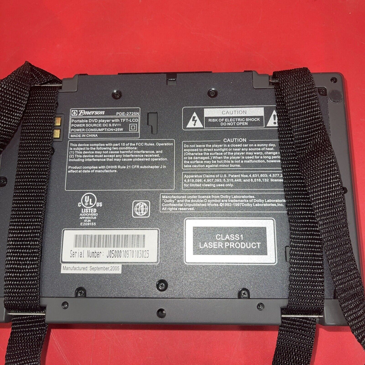 Emerson Two Screen 7" car DVD player PDE-2725N No Tested!
