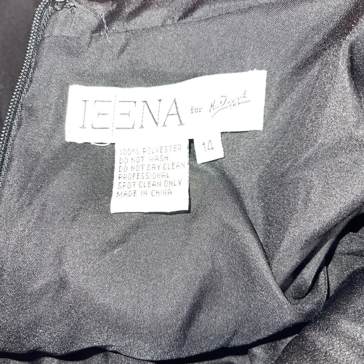 Ieena for Mac Duggal V-Neck Bodycon Flare Dress Black 14