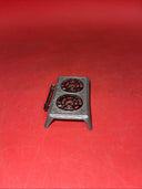 Antique German Dollhouse Metal Tabletop Gas Stove Miniature 1.5x2.5” Kitchen