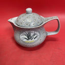 Vintage Asian Tea Set Teapot Cups Flowers Bridge Scene China Japan