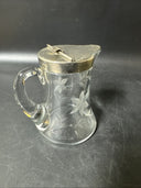 Vintage Heisey Crystal Syrup Pitcher With Chrome Lid