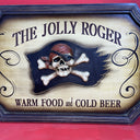 Vintage Beer Signboard ,,The Jolly Roger Warm Food and Cold Beer”