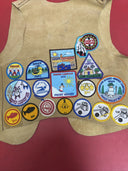 Vintage 90s YMCA Indian Guides Adult Leather Vest Patches