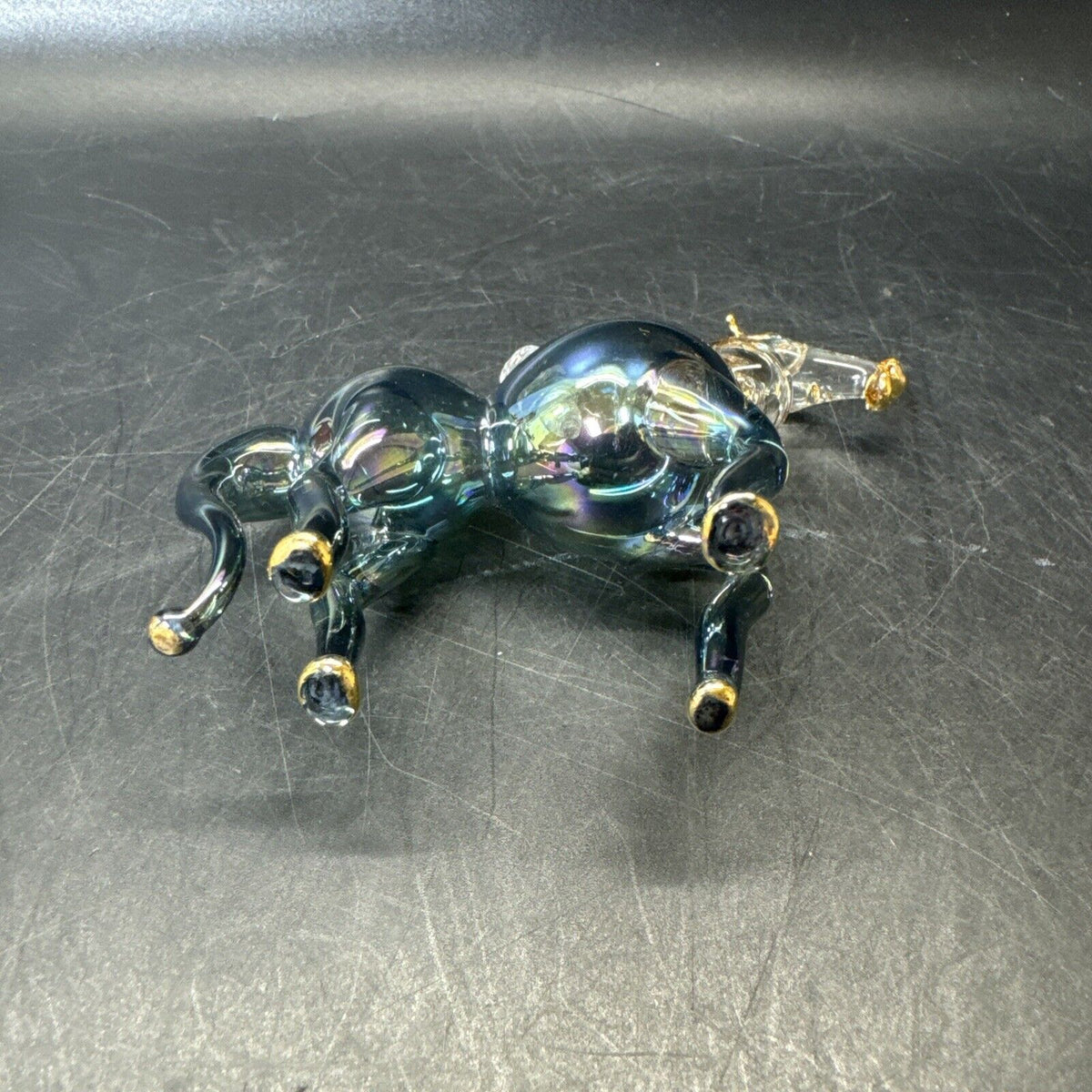 Vintage Hand Blown Glass Horse Perfume Bottles/ Lot Of 3