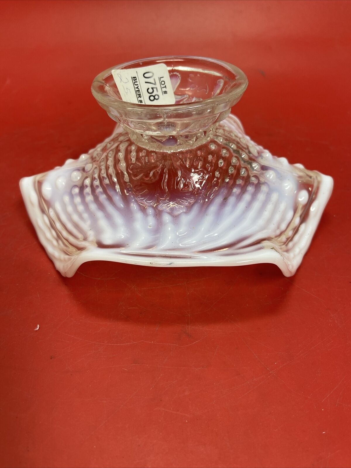 Antique White Opal Glass Footed Bowl