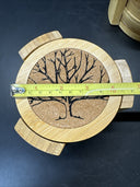 MODERN BAMBOO CORK TREE DESIGN SET OF 8 TABLE COASTERS